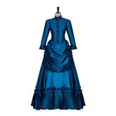 Victorian Maria Antonietta Blue Dress Daphne Dress Vintage Renaissance Ball Gown Historical Robe Queen - Coscosmos